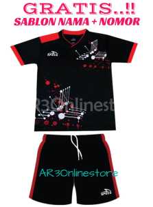 ( FREE SABLON NAMA+NOMOR ) Baju olahraga anak laki/perempuan kaos bola futsal badminton bulutangkis tenis voli usia 5-13 tahun motif terbaru