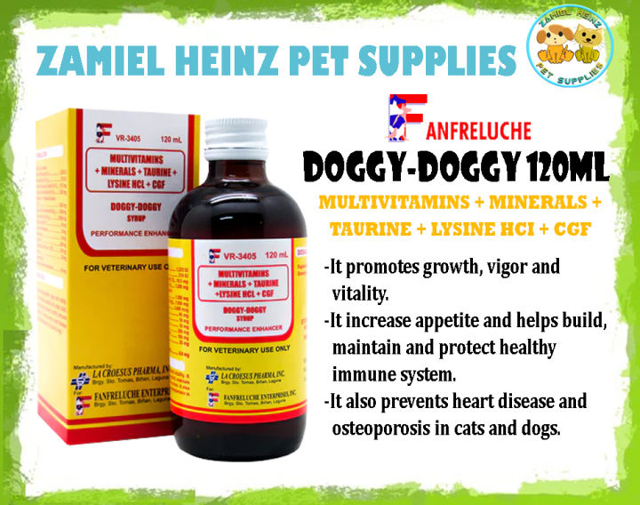 DOGGY DOGGY Syrup 120mL for cats dogs Multivitamins Minerals Taurine Lysine HCI CGF Lazada PH