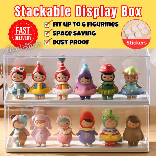 Popmart Whtte Box Acrylic Display Box Popmart Display Box Figurine DustFree Stackable ...