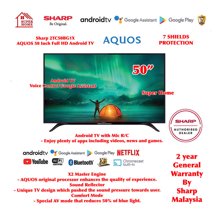 Sharp Android TV 2TC50BG1X Sharp 50 Inch Full HD Android TV AQUOS Lazada