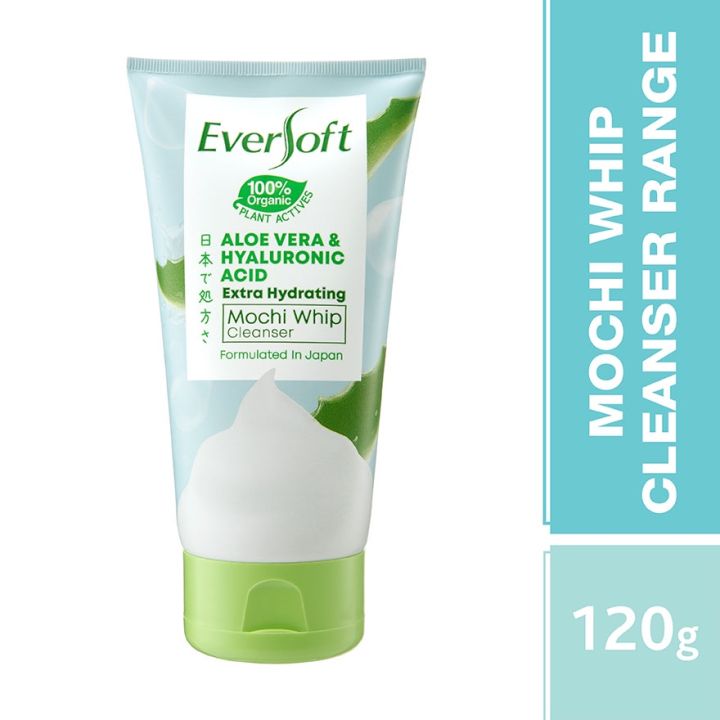 EVERSOFT Mochi Whip Aloe Vera & Hyaluronic Acid Cleanser 120g ...