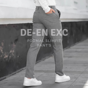 Celana Bahan Formal Pria Reguler Standar Hitam Kerja Kain Twis Teflon Size 27-38