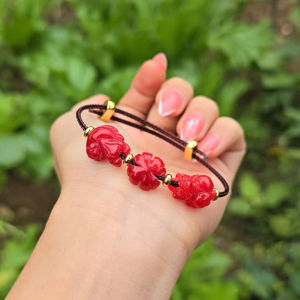 Q45 Vòng cáp cỏ 4 lá hồ ly tỳ hưu Ngọc Huyết cho Hỏa và Thổ - Phong Thuỷ TUDO P