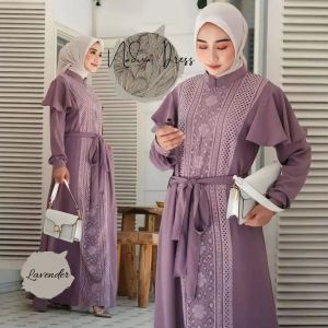 dress Crinkle airflow aplikasi brukat Dress termurah Busui Friendly