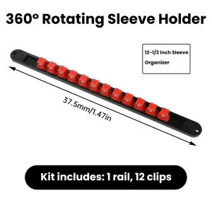 Diymore ABS đỏ/xanh lá cây 360 ° xoay móc gắn chìa vặn 1/2-inch 1/4-inch 3/8-inch ổ cắm kẹp đường sắt đế giữ trượt đế giữ đường ray trượt túi đựng công cụ