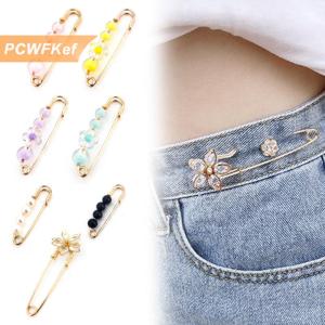 【PCWFKef】 หมุดยึดกางเกงทำจากโลหะสามารถถอดออกได้พร้อมกระดุมแบบยืดหดได้เหมาะสำหรับกางเกงยีนส์ลดเอว