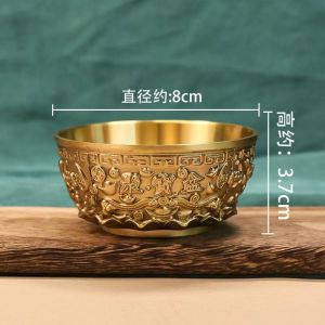 Lucky Fengshui Blessing Brass Treasure Bowl Golden Wealth Bowl Home office Fortune Decor