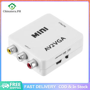 [Fast Delivery] Mini HD AV2VGA Video Converter Box AV RCA CVBS to VGA Video HDTV Adapter