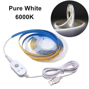 Angelila 5V USB PIR Strip LED Motion Sensor Light Tape LED Kitchen Cabinet 0.5M 1M 2M 3M 4M 5M COB LED Strips for Stairs Wardrobe