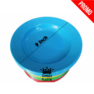 Piring Makan Plastik Lusianan Murah Meriah 9 Inch PALING LARIS (1Lusin 12pcs)