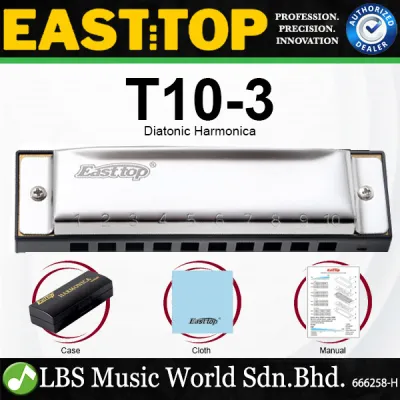 Easttop T10-3 10 Holes Diatonic Stainless Steel Harmonica (T103)