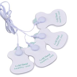 Extra Replacement 4 Ways 2.5mm Leading Wire Cable + 4pcs Skin Adhesive Electrode Pads for Digital Pulse Therapy Body Massager Machine