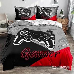 Gamer Bedding Sets for Boys Gaming Duvet Cover Set Video Games Comforter Cover Custom Designs Bed Set with Pillowcase