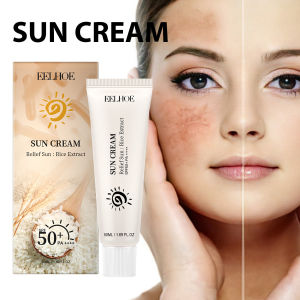 🔥 Rice Defense Cream Hydrating Non-Sticky Natural Sun Protection Boosts Skin Elasticity Anti-Aging Sunscreen🔥
