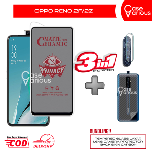 Tempered Glass Oppo Reno 2F2Z Anti Gores Spy Matte Privacy Free Camera Lesn dan Skin Carbon