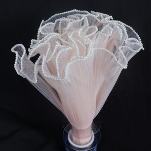 SIERWU Ren ngọc trai Vải gói Hoa Sợi sóng Bó hoa thủ công Lưới gói quà 28cm x 4yard Bó hoa gói Dành cho đám cưới Ngày Valentine