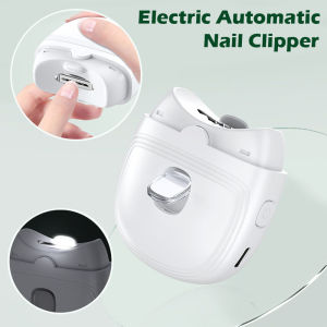 กรรไกรตัดเล็บไฟฟ้าอัตโนมัติพร้อมไฟสำหรับผู้ใหญ่เด็กทารกเด็กนิ้วเท้าเครื่องมือขัดเครื่องตัดเล็บเครื่องลับมีดชาร์จ USB ได้
