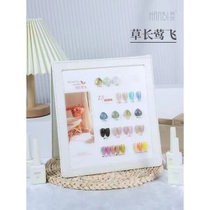 Hanbi 草长莺飞 Jelly Ice Transparent Series 23 color gel nail polish  323-345# Nude Astringency Ice Blue Grey网红款夏天指甲油胶色胶2024年冰茶色裸色涩味透色系美甲店专供