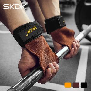1 Pair Fitness Leather Gloves Grip  Protector Strap Weight lifting Pad Wrist Wraps