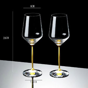 XiHeLi แก้วไวน์ แก้วไวน์แดง แก้วไวน์ใบใหญ่ 2PCS 550ML Red Wine Glasses ออกแบบโลหะเบอร์กันดี แก้วคริสตัลไร้ตะกั่ว