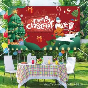ผ้าพื้นหลังแบนเนอร์คริสต์มาส ฉากตกแต่งงานปาร์ตี้วันหยุด สร้างบรรยากาศ ปรับแต่งได้ ดีไซน์ใหม่