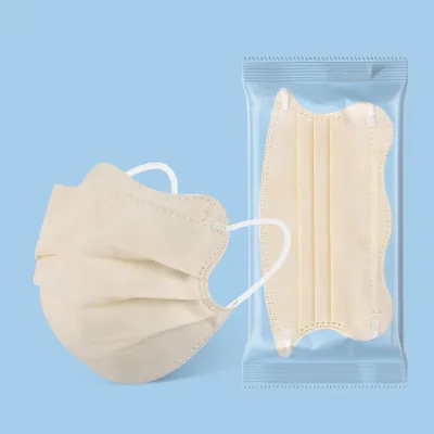 50pcs Butterfly Shaped Design Disposable Face Mask Breathable 3layer Morandi Color Protective Face Cover V-face Anti Dust Mask Fashionable and Minimalist Solid Color Mask