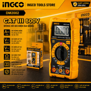 Đồng Hồ Đo Điện Vạn Năng INGCO DM2002 | Màn Hình LCD 2000 Số Đếm Đo AC/DC Điện Trở