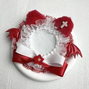DECALE Lace ic Anime Badge Holder Bow Star Pins Display Base Creative Wings Cat Ears Badge Flower Badge Display