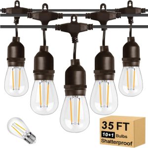 2Watts LED Outdoor String Lights IP65 Waterproof Christmas Lights Patio Light for Bistro Cafe Market[Fast Shipping]