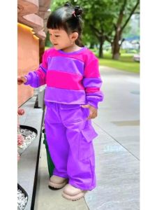 baju anak perempuan stripe 1-12 tahun setelan anak perempuan celana cargo baju anak perempuan viral