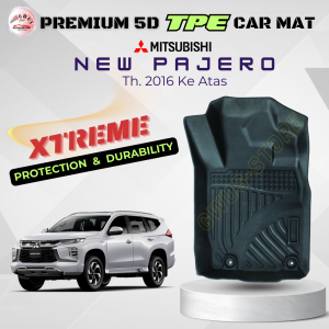Karpet mobil 5D MITSUBISHI NEW PAJERO 3 Baris Mangkok TPE premium