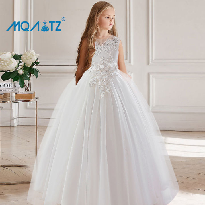 MQATZ Girl Elegant Wedding Dress For Kids Flower Princess Birthday
