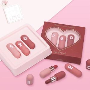 Son set 3 cây set con môi sáp 520 3 màu Hengfang bền màu mềm mịn kèm hộp đựng sang trọng tiện dụng- Life Style 4U