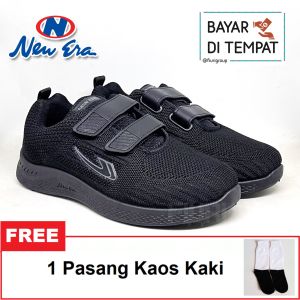 FIURI - NEW ERA - CINDY V 37-40 FULL HITAM-  SEPATU SNEAKERS KANVAS SOL KARET WANITA - SEPATU PEREKAT - SEPATU OLAHRAGA JOGGING SENAM PEREMPUAN - SEPATU SEKOLAH KERJA KULIAH - SEPATU CASUAL CEWEK TRENDY MURAH PROMO DISKON
