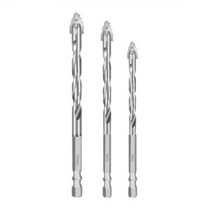 MECOME Serrated Eccentric Drill Bit Four-Edged High Hardness Hexagonal Shank Drill Bit Set High Quality Skewed Head Concrete Drill Bit Set Drilling Tool