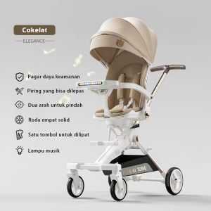 Kereta Dorong Bayi Stroller Bayi 2 Arah Lipat Traveling Lightweight Foldable (Bisa Duduk Dan Berbaring) /Kursi Makan Anak -anak