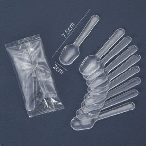 500pcs Mini Clear Plastic Spoons Disposable Spoons for Jelly Ice Cream Dessert Party Tableware Party Tableware Try The Spoon