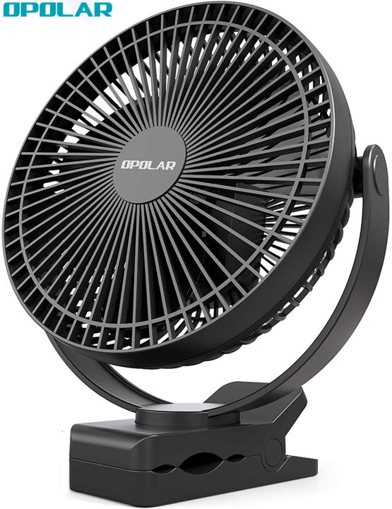 【Local Stock】2024 model （Only Type-C port）OPOLAR 10000mAh Rechargeable Fan,  8-inch Portable Battery Operated Clip on Fan, Quiet Strong Airflow USB