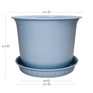 กระถาง กระถางต้นไม้ มินิมอล ถ้วยจีน+จาน ขนาด 15 นิ้ว สีฟ้าพาสเทล 10 ใบ ชิ้น อัน