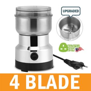 BREWISH Barista 2 Pin Plug Electric Coffee Grinder Stainless Steel Coffee Bean Grinder Home Grinding Spices Dry Mill Machine