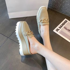 Large Size Thick Soled Toe Wrap Half Slippers Versatile Casual Slippers