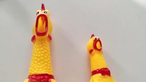 Squeaker Yellow Rubber Chicken Dog Toy Screaming Chicken Squeak
