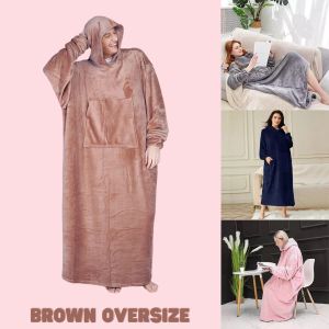 Vivahome Cuddle Hoodie Blanket  Long Wearable Blanket Sweatshirt for Adults Women Men Warm Cozy Thick Oversized Blanket Hoodie with Pocket and Sleeves Gift for Her Mom Girls