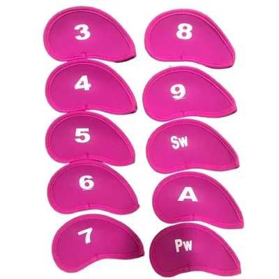 MUQZI 10 Pcs 3-SW Golf Iron Covers Set Protective Iron Wedge Protector Golf Training Equipment Golf Club Protector Golf Iron Headcover Iron Pole Cover Golf Head Cover