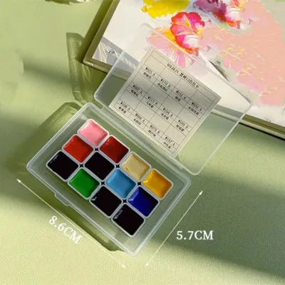 12-color Holbein Solid Color Transparent Watercolor Pigment 0.5/1ml Set Hand-drawn Cartoon Illustration Paint Art Supplies