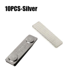 10Pcs Magnetic Name Tag Badge Metal Badge for ID Card Holder Label Clip Sticker Pin Brooch 45*13MM