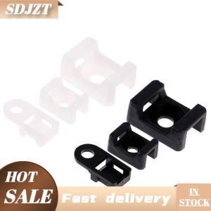 SDJZT 100PCS Plastic Wire Cable Zip Tie Screw Fixing Mount Base Holder