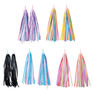 1pair Colorful Handlebar Streamers Handlebar Tassels Kids Bike Decoration for Kids Bicycles Accessories