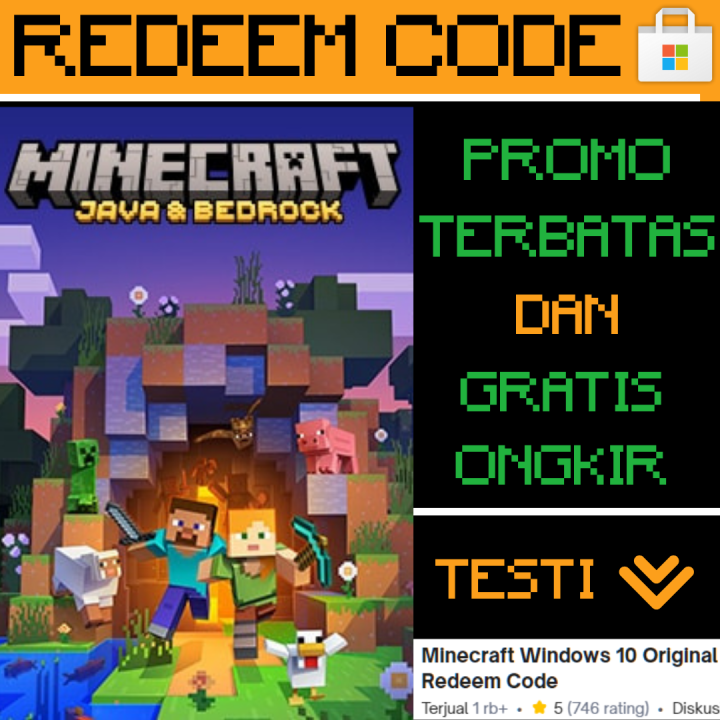 Minecraft Java & Bedrock for PC Windows Original Redeem Code BAE ...
