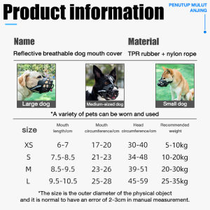 [100% Breathable] dog mouth cover multiple sizes for small medium large extra dog Anti-bite and Anti-detection Garbage dog muzzle mouth cover dog muzzle pet mouth cover